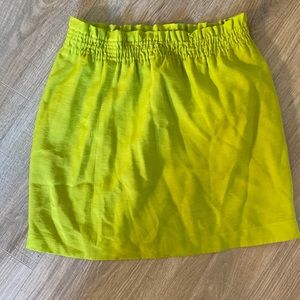 JCrew skirt, Size 8, chartreuse color, GUC